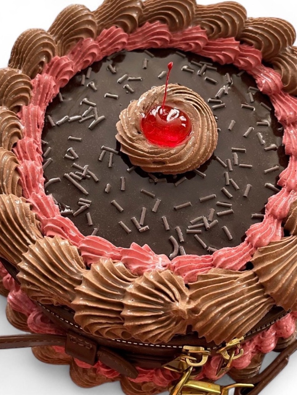 Amazing cake handbag Chocolate Cherry Party Cake Purse Prop - Brown & Red